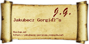 Jakubecz Gorgiás névjegykártya